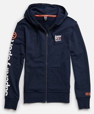 Superdry Core Sport Cipzár Férfi Kapucnis Pulóver Szürke | UJPVD7814